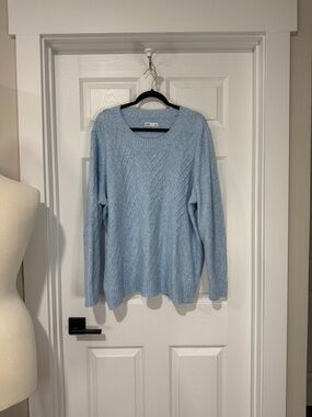 croft & barrow Pale Blue Cable Knit Crewneck Sweater